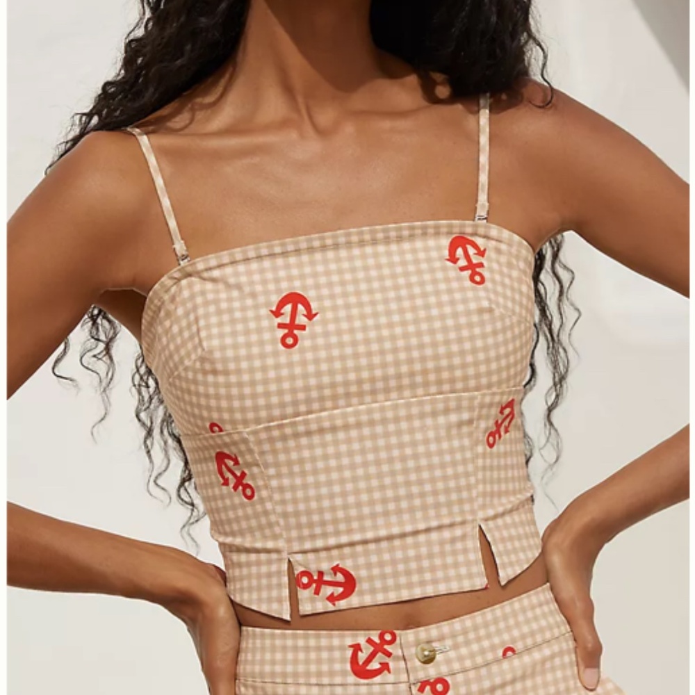 Anthropologie nautical Sailor Summer Set ~ tank top and cropped pants - Picture 6 of 8